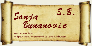 Sonja Bunanović vizit kartica